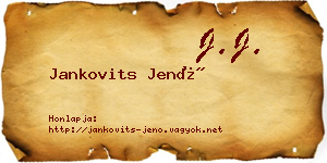 Jankovits Jenő névjegykártya