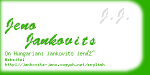 jeno jankovits business card